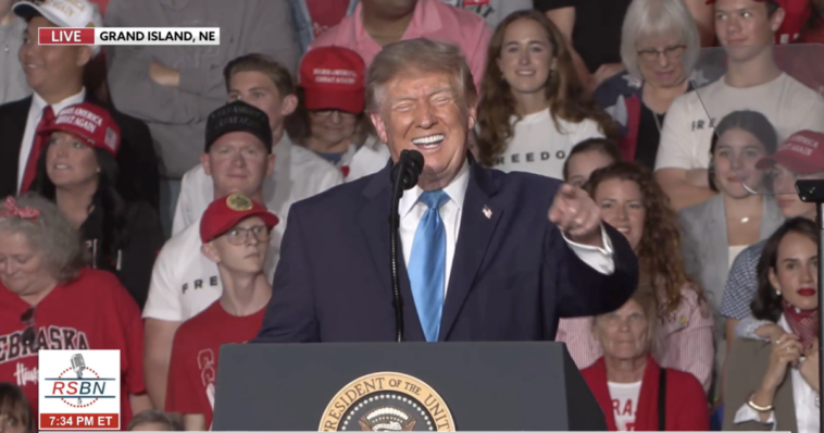 watch:-crowd-breaks-out-in-“four-more-years”-chant-as-trump-trolls-democrats-–-“we’ve-driven-them-crazy!”