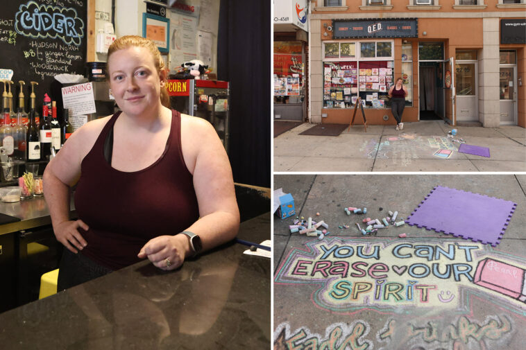 art-hating-creep-diligently-pours-bleach-on-queens-comedy-club’s-sidewalk-chalk-doodles