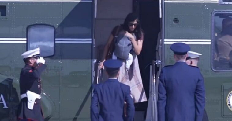 watch:-scary-moment-as-usha-vance-and-infant-nearly-fall-from-helicopter-stairs-as-servicemen-refuse-to-move