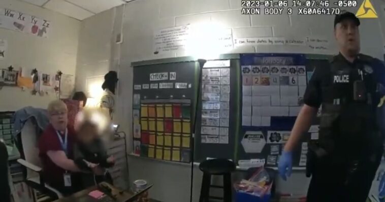 “f*ck-you,-b*tch!”-–-newly-unsealed-police-bodycam-footage-shows-6-year-old-cursing-out-cops-after-shooting-his-teacher-at-virginia-elementary-school-(video)