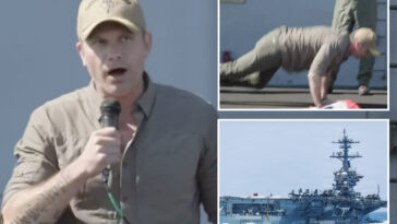 pete-hegseth-does-two-pushups,-gives-hero’s-welcome-to-uss-abraham-lincoln-crew:-‘changed-the-arc-of-history’