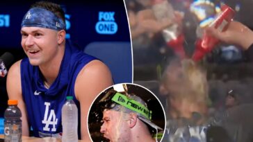 tarik-skubal’s-chaotic-2-beer-chug-steals-show-in-dodgers-nlds-celebration