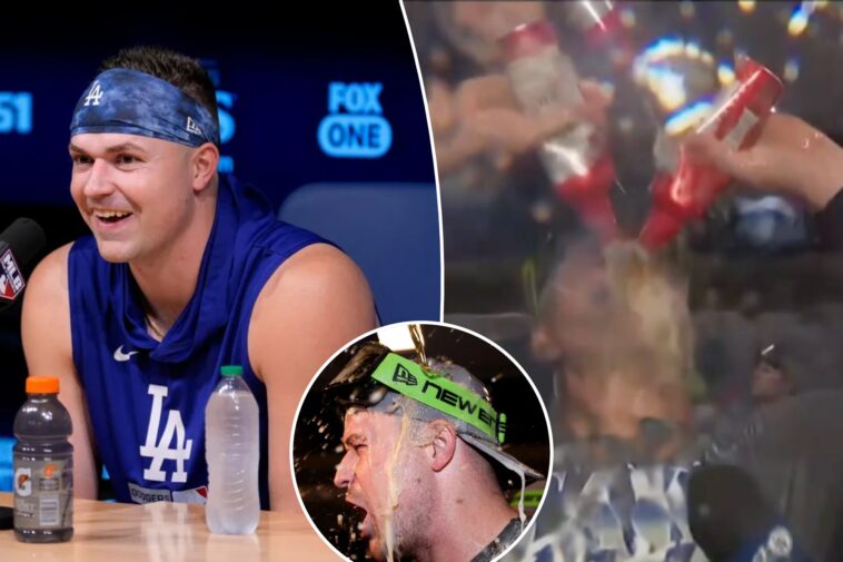 tarik-skubal’s-chaotic-2-beer-chug-steals-show-in-dodgers-nlds-celebration