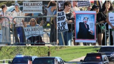 san-antonio-democrats-and-socialists-‘welcome’-trump-with-twin-protests-outside-rally