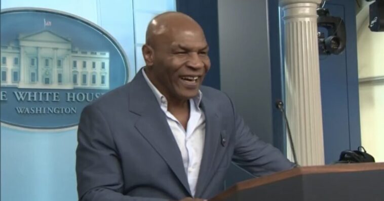 (video)-mike-tyson-speaks-to-reporters-in-the-white-house-briefing-room-before-going-to-new-york-rally-with-trump,-says-he-thinks-“trump-is-going-to-win”-midterms