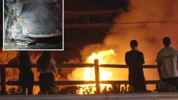 harrowing-moment-luxury-vehicle-explodes-on-california-freeway-as-driver-narrowly-escapes-inferno