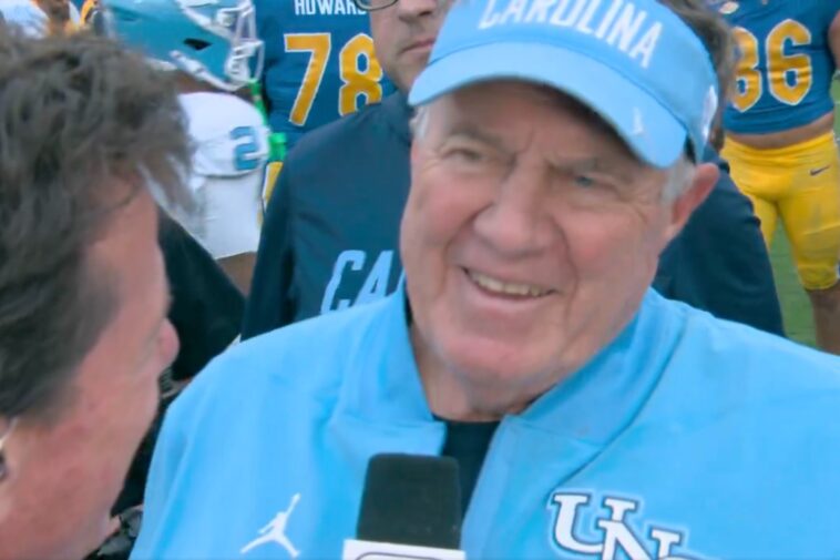 bill-belichick-is-all-smiles-—-and-even-has-jokes-—-after-getting-first-win-over-ranked-opponent