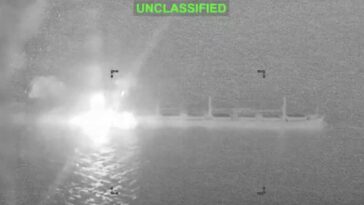 us-fighter-jet-disables-cargo-vessel-attempting-to-violate-naval-blockade-(video)
