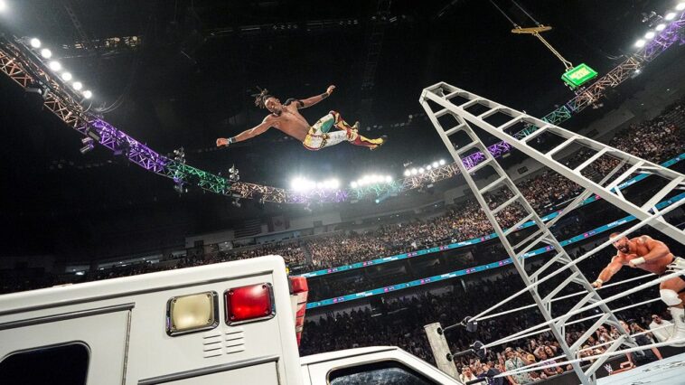 wwe’s-bron-breakker-sends-je’von-evans-crashing-through-ambulance-roof,-penta-wins-money-in-the-bank-match
