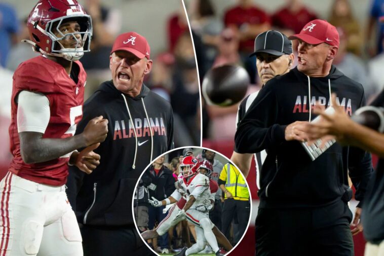 alabama-coach-kalen-deboer-screams-at-cornerback-dijon-lee-jr-for-game-costing-penalty-vs.-georgia