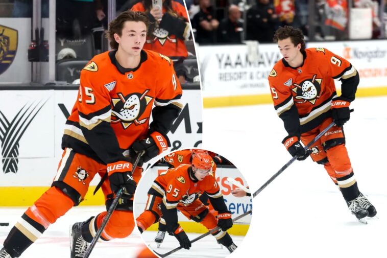 anaheim-ducks-roger-mcqueen-embraces-disney-connection-during-rookie-solo-lap-in-nhl-debut
