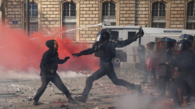 violence-erupts-at-france-protests-as-macron-warns-unrest-is-being-exploited