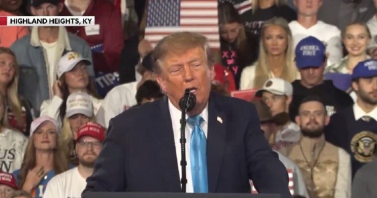 president-trump-mocks-heckler-at-kentucky-rally-–-“take-him-back-home-to-mom”-(video)