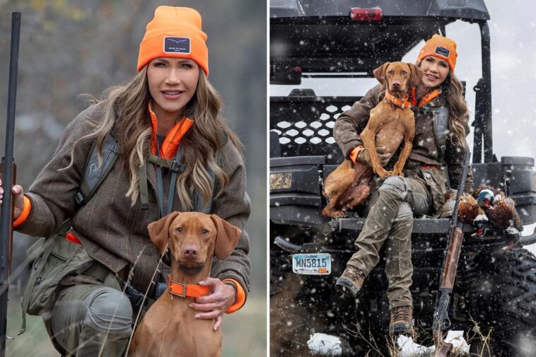 internet-freaks-out-as-kristi-noem-poses-with-new-hunting-dog:-‘please-don’t-kill-him’