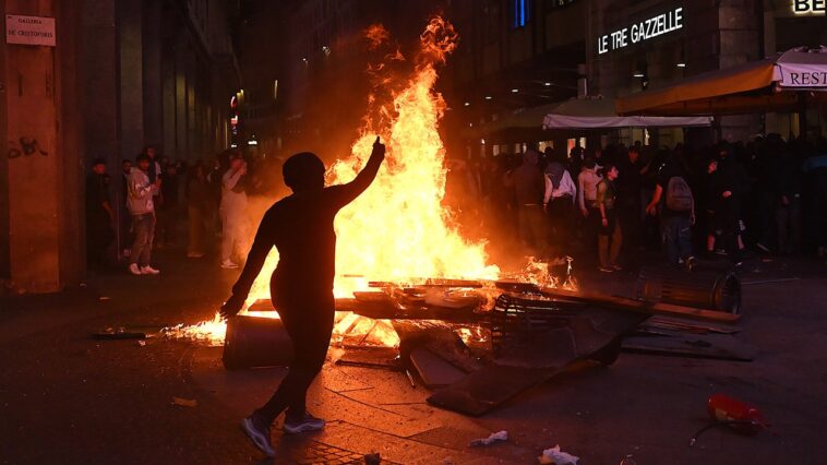 meloni-condemns-‘gangs-of-thugs’-after-protests-turned-violent-across-italy