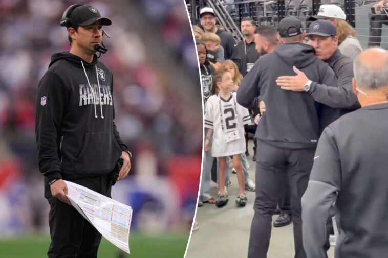 klint-kubiak’s-pregame-hug-with-dad-gary-adds-a-family-touch-to-raiders-bills