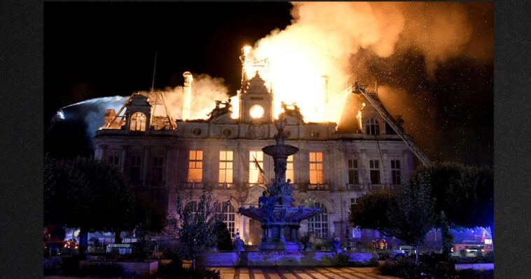 watch:-they-did-it-again-–-media-calls-riots-‘mostly-peaceful’-as-french-limoges-town-hall-collapses-in-on-itself