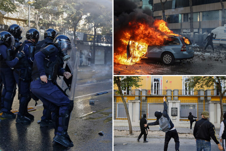 violent-protesters-clash-with-albanian-police-for-8th-straight-day-as-riots-engulf-france,-europe