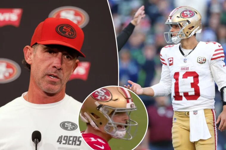 kyle-shanahan-reveals-why-brock-purdy-yelled-at-him-during-49ers-game