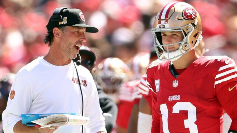 49ers-coach-kyle-shanahan-explains-viral-sideline-exchange-with-brock-purdy,-who-yelled-at-him-during-game