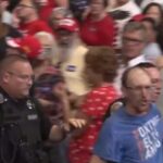 “really-unattractive”-leftist-gets-clocked-after-screaming-at-trump-at-rally-–-trump-calls-supporter-“evander-‘the-real-deal’-holyfield”-–-crowd-roars!-(video)