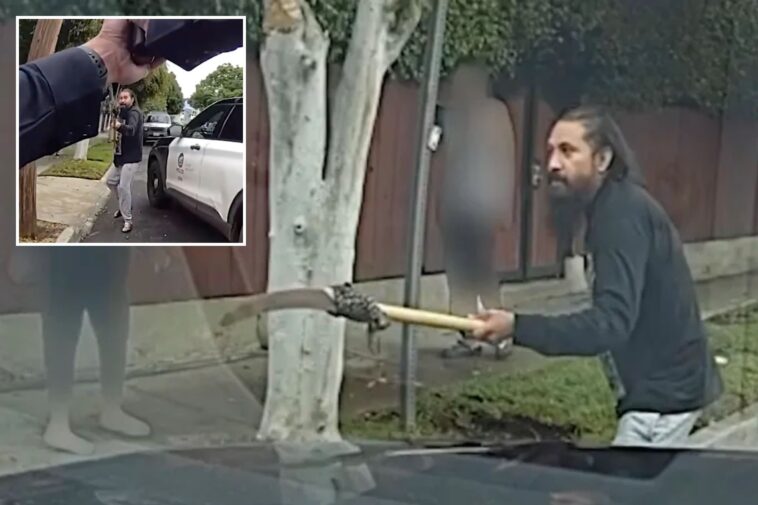 moment-madman-with-polesaw-charges-cops-before-he’s-shot-dead-in-bloody-scene