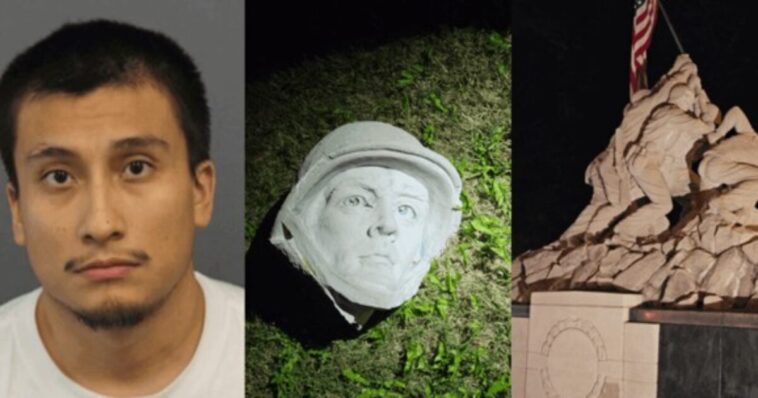 despicable:-lowlife-allegedly-beheads-historic-statue-of-iwo-jima-soldier-in-quantico