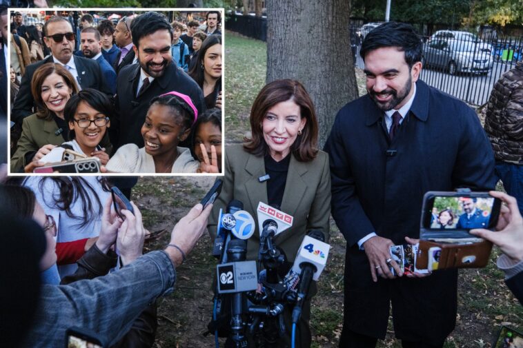 hochul-and-mamdani-stump-together-—-for-15-minutes-—-in-first-joint-campaign-appearance-of-ny-governor’s-race