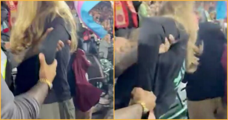 seattle-journalist-brandi-kruse-forcibly-dragged-out-from-portland-thorns-game-for-wearing-xx-xy-athletics-shirt-–-security-manhandles-her-while-fans-assault-supporters-of-biological-reality