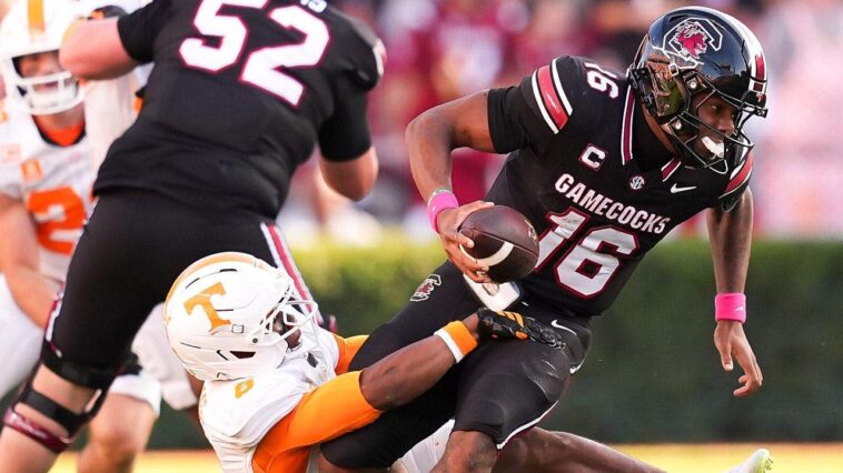 lanorris-sellers’-acrobatics,-late-fumble-recovery-help-give-south-carolina-walk-off-win-over-tennessee