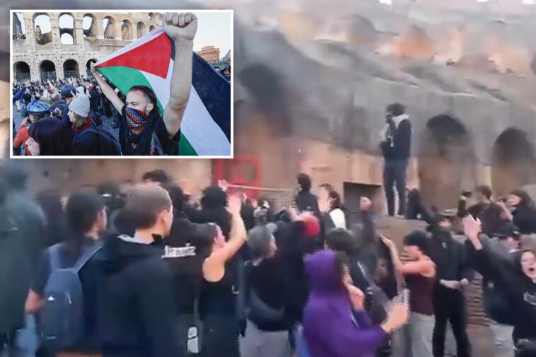 protestors-waving-palestinian-flags-storm-roman-colosseum-gates-as-unrest-grows