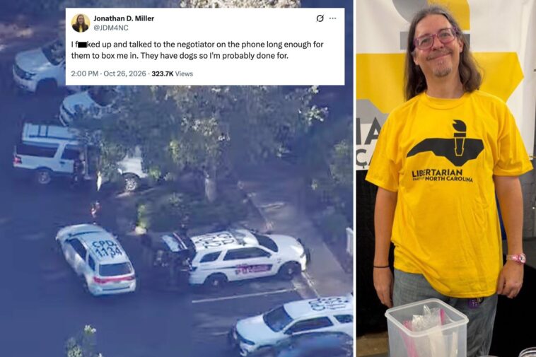 unhinged-nc-state-senate-candidate-arrested-after-live-posting-through-police-standoff:-‘i-have-6-rounds-and-the-high-ground’