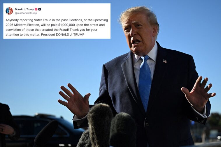 trump-offers-$1m-for-voter-fraud-reports-8-days-before-midterms,-suggests-brazil-election-‘rigged’
