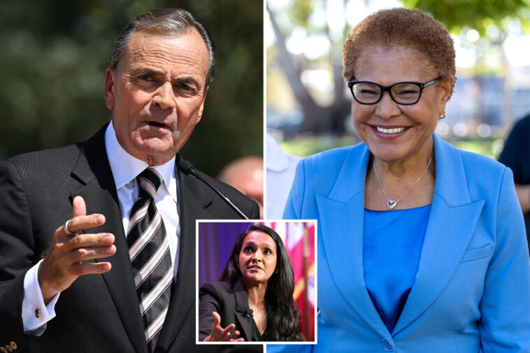 rick-caruso-backs-former-rival-karen-bass-for-la-mayor,-blasts-nithya-raman’s-lapd-plans-as-‘reckless-and-dangerous’