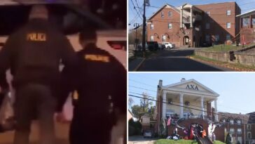cops-raid-west-virginia-university-frat-houses-in-hazing-probe,-hauling-out-bags-as-hundreds-of-students-look-on