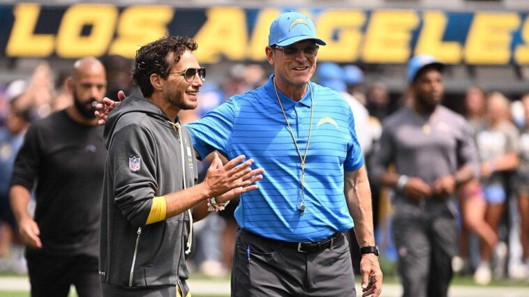 chargers’-jim-harbaugh-says-he-is-‘very-confident’-in-mike-mcdaniel-despite-winless-0-6-season-start