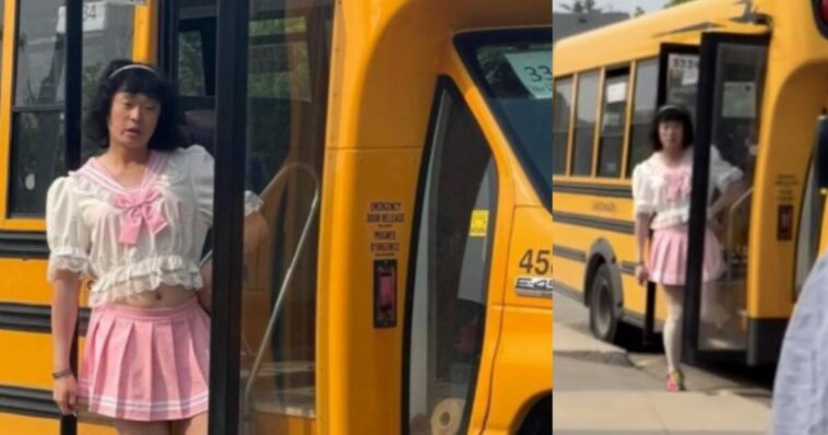 bus-driver-who-wore-pink-schoolgirl-outfit-and-named-his-route-the-‘lolita-line’-files-human-rights-complaint-after-being-confronted-by-parents-and-fired-(video)